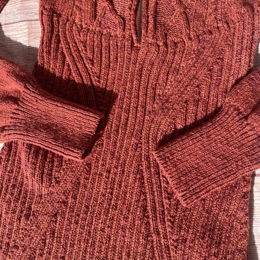 FREE PEOPLE Women's Mont Blanc Zip-Front Sweater Dress Size M Red NEW - Picture 7 of 11
